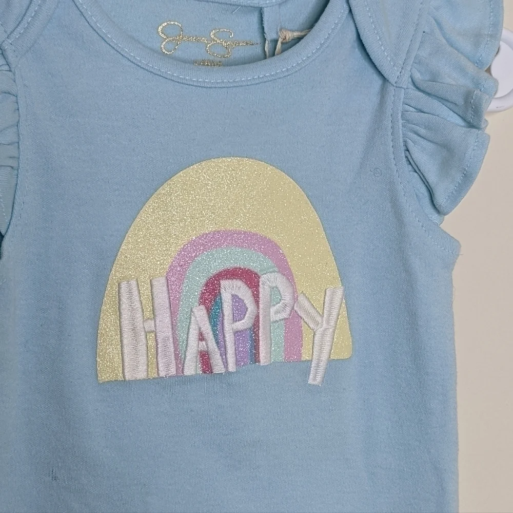 NWT Jessica Simpson Happy Rainbow Onesie Bodysuit 3-6m